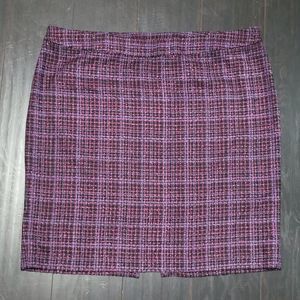 Lane Bryant Purple Plaid Pencil Skirt